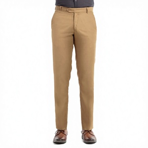 Pantalon décontracté pour homme 2026, taille personnalisée, coton léger, taille mi-haute, devant plat, coupe ajustée, service OEM, vente en gros - Product Image 2