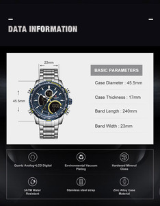 Relojes de Pulsera <span class=keywords><strong>Naviforce</strong></span> 9182 <span class=keywords><strong>NF9182</strong></span> con Logotipo Personalizado OEM, Relojes de Pulsera de Cuarzo Digitales de Lujo a Prueba de Agua para Hombre - Product Image 5