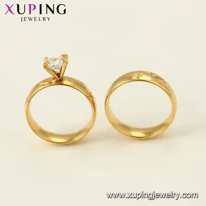 R-150 xuping ювелирные изделия с выгравированным листом, свадебное кольцо из нержавеющей стали, 24 карат золотого цвета, с подарочным кольцом
