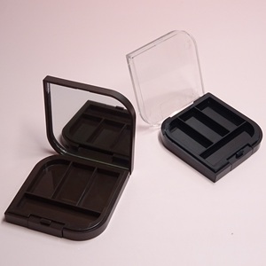 Étui compact de luxe vide en forme de feuille pour maquillage, palette de fards à paupières en plastique avec miroir, emballage personnalisé pour blush cosmétique - Product Image 5