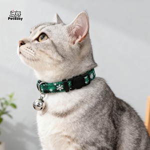 Bestverkochte polyester huisdieraccessoires Kerstmis met bel strikdas Britse ruit luxe honden- en kattenhalsband en hoofddoek - Product Image 4