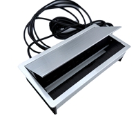 Boîtier de connectivité encastré argenté pour table, multiprise 3 prises, ports USB, charge USB-C 30W pour mobilier de maison et de bureau