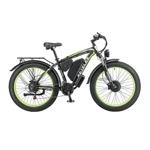 듀얼 모터 KETELES K800 23AH 리튬 배터리 26x4.0 인치 지방 타이어 전자 자전거 2000W 전기 자전거 전면 및 후면 2 모터
