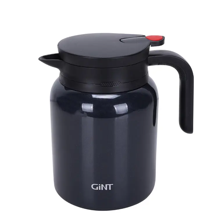 2024 New Arrivals Large 1000ml Vacuum 304 Double Wall Stainless Steel Tea Coffee Pot With Ceramic Inner Handle Long Filter