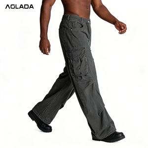 Super <span class=keywords><strong>Economy</strong></span> manifattura diretta tinta unita per gita quotidiana pantaloni Casual alla moda a gamba larga e comodi pantaloni classici da uomo - Product Image 3