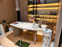 Escritorio de Oficina de Cuero de Microfibra de Lujo Moderno, Ergonómico, Ecológico y Personalizado de Alta Gama, Preensamblado, para Oficina Comercial
