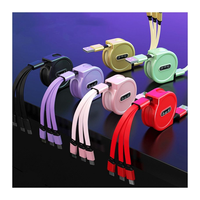 Cable USB Retráctil 3 en 1 con Trenzado, Cargador de Alta Velocidad para Auriculares y Teléfonos Móviles, Logotipo Personalizado, Venta al Por Mayor, Regalos Promocionales