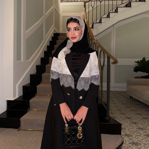 <span class=keywords><strong>Abaya</strong></span> Y18 pour femmes musulmanes, tenue de fête modeste, en polyester respirant, longueur cheville, manches longues, motif cachemire, ourlet évasé - Product Image 4