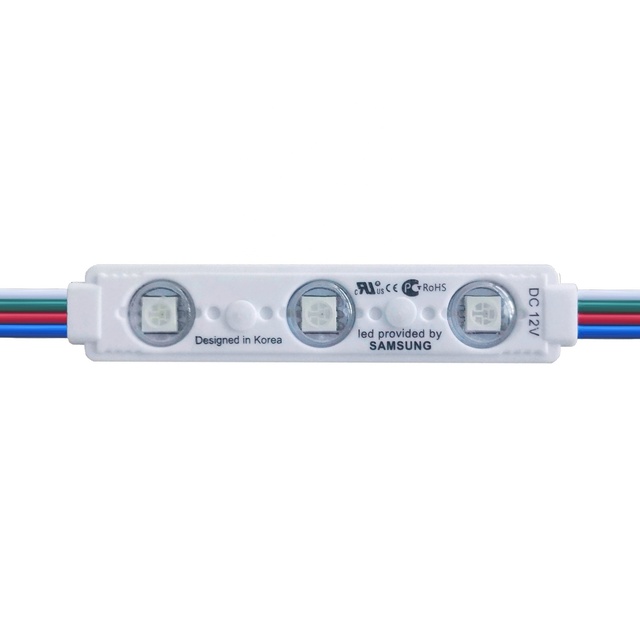 Module 5050 RGB Chip 3leds 12V 0.8W IP65 Backlight Signage ABS Injection 5050 Led Module RGB