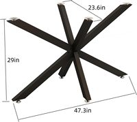 Pieds de meubles modernes pieds de table à manger en métal base de bureau robuste pour marbre verre bois dessus vente par correspondance emballage