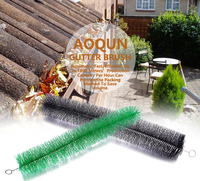 Brosse de protection des feuilles de 4 mètres en fil d'acier noir pour gouttière en nylon