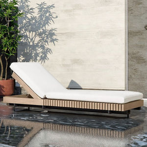 مقعد واحد تصميم فاخر الألومنيوم الشاطئ المتسكع الشمس في الهواء الطلق بجانب المسبح أثاث خشب الساج لمستودع الطعام استخدام النسيج المتين - Product Image 4