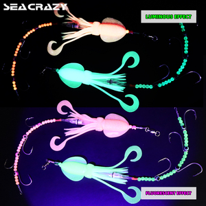 Equipo <span class=keywords><strong>de</strong></span> Pesca Luminoso OEM S-027B con Señuelos <span class=keywords><strong>de</strong></span> Calamar que Brillan en la Oscuridad, Cuentas Luminosas e Iluminación LED Integrada - Product Image 6