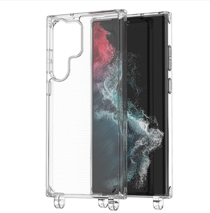 <span class=keywords><strong>Collier</strong></span> Sangle Lanière Cordon Tpu Pc Téléphone Cas pour <span class=keywords><strong>Samsung</strong></span> Galaxy <span class=keywords><strong>S21</strong></span> S22 S23 S24 Antichoc Clair Téléphone Cas avec Lanière Trou - Product Image 2