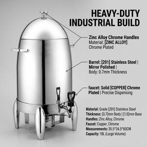 Distributeur de boissons en acier inoxydable chauffable avec robinet, grande capacité, pour jus et autres boissons - Product Image 4