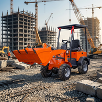 SRY Electric Mini Wheel Loader 4WD 0.2m Bucket 3KW Daya Putar Pendek untuk Kebun Pertanian Peternakan