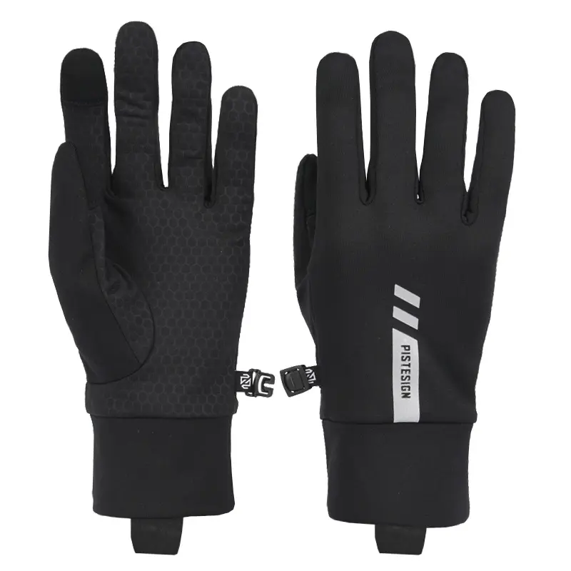 Gants fins personnalisés Gants de course Gants en spandex à écran tactile tricotés Course de nuit avec impression réfléchissante