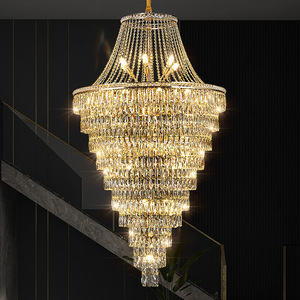 Lámpara de Araña de Cristal de Lujo Zhongshan para Villa, Dúplex, Sala de Estar Grande, Vestíbulo de Hotel, Elegantes Lámparas Colgantes para Residenciales - Product Image 5