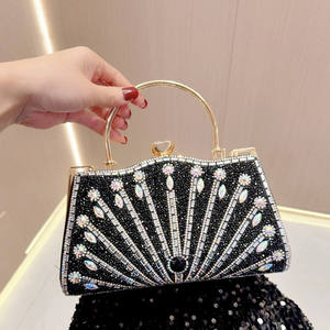 Bolsos de noche de lujo para mujer, bolsos de mano con pedrería y cadenas metálicas, bolsos de mano para bodas, bolsos cruzados de novia, bolsos tote. - Product Image 3