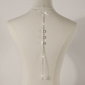 Nouveau Collier Long Élégant Style Européen et Américain avec Pendentif Goutte d'Eau en Zircon et Chaîne Arrière, Bijou de Mariage Scintillant - Product Image 2