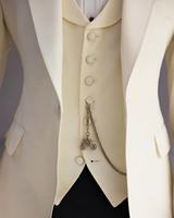 Jas Pria Putih Satu Kancing Jahitan Khusus untuk Pesta Pernikahan, Makan Malam, Pengantin Pria, Tuxedo, Prom, Slim Fit