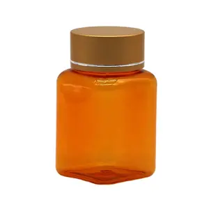 90ML PET square transparent pill bplastic bottle medicine bottle with various caps by Chinese pharmaceutical company