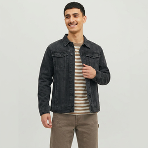 Chaqueta Vaquera de Hombre de Alta Calidad para Otoño 2026, Cuello Alto, Logotipo Personalizado, Largo Regular, Grosor Estándar, con Procesamiento ODM - Product Image 1