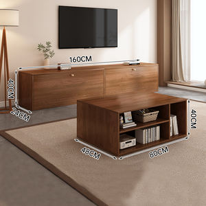 Table basse console <span class=keywords><strong>TV</strong></span> 2025 tout-en-un, unité murale mince pour les maisons compactes modernes, style minimaliste et rangement intelligent - Product Image 1