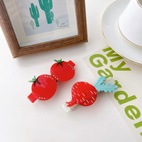 Nouvelles pinces à cheveux en acétate XIYU, motif fruits et carottes, mignonnes et féminines, petites, pour coiffures mi-attachées, accessoires de coiffure