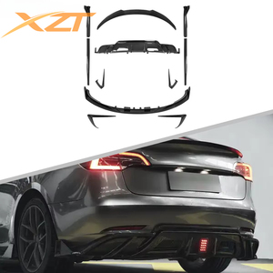 Kit aérodynamique aspect carbone, diffuseur arrière, lèvre avant sans éclairage pour Tesla Model 3 2018-2023 - Product Image 1