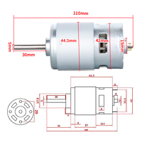 Perceuse électrique tondeuse à gazon Mini 775 moteur avec moteur à grande vitesse 12v 24V DC 10000/20000rpm Structure à aimant permanent