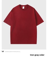 T-shirt en coton pour homme, personnalisé en usine chinoise, de bonne qualité, avec options de design d'impression photo, coupe courte, 260 grammes, teint uni, haut de gamme