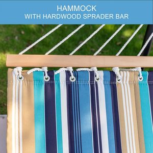 High Quality Quilted Striped <b>Hammock</b> with Pillow Multi-Color Hanging <b>Hammock</b> for Outdoor Park Farmhouse Courtyard Use - Product Image 2