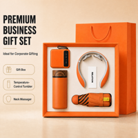 Coffrets Cadeaux de Luxe pour Employés : Gobelet, Masseur Cervical, Parapluie, Coffret Cadeau d'Entreprise avec Batterie Externe, Souvenirs