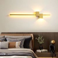 Applique Murale LED Minimaliste à Trois Couleurs Dimmables pour Salon, Mur de Fond, Chambre à Coucher, Chevet, Bureau, Protection Oculaire