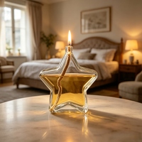 Vente en gros de bougeoirs et lampes à huile créatifs en verre transparent faits à la main, style européen, pour la décoration intérieure, nouveautés ornementales