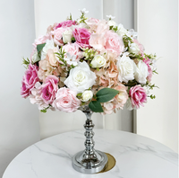 Décorations de mariage, décorations de table, supports de fleurs de table, ornements de fleurs violettes, boules de fleurs blanches et violettes