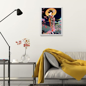 <span class=keywords><strong>Geisha</strong></span> <span class=keywords><strong>japonaise</strong></span> tenant un parapluie Kit de peinture par numéros pour adultes Peinture à l'huile numérique de haute qualité Décoration intérieure - Product Image 2