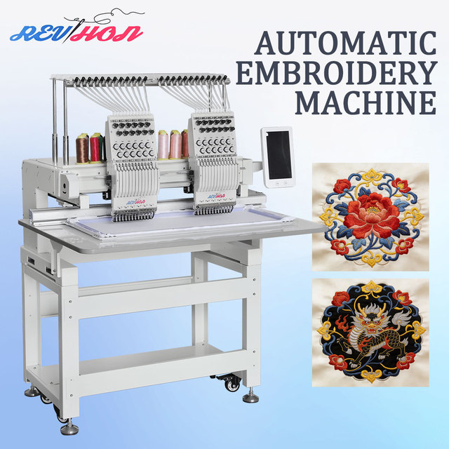 High Quality 2 Head 12/15 Needle Embroidery Machine Industrial Computer Flat Embroidery Machine for Hats