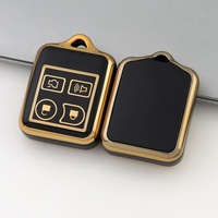 Housse de clé en TPU à bords dorés, résistante aux rayures, pour Ford Focus Mustang Mercury Lincoln, étui de protection pour télécommande à 3/4 boutons