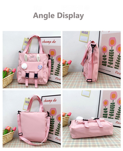 Hàn Quốc phong cách cao đẳng Một Vai trường túi nylon chống thấm nước dễ thương động vật thiếu niên cô gái Tote Vai Túi - Product Image 2