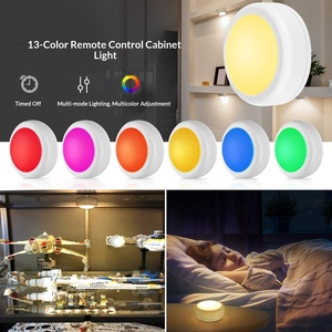Veilleuse LED RGB à infrarouge 13 couleurs, télécommandée, alimentée par piles, en PC, avec fonctions <span class=keywords><strong>de</strong></span> gradation et <span class=keywords><strong>de</strong></span> tapotement, design moderne pour usage domestique - Product Image 3