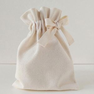 กระเป๋าผ้าฝ้ายแบบหูรูดทำด้วยมือริบบิ้นทำจากผ้าฝ้ายสั่งทำ - Product Image 4