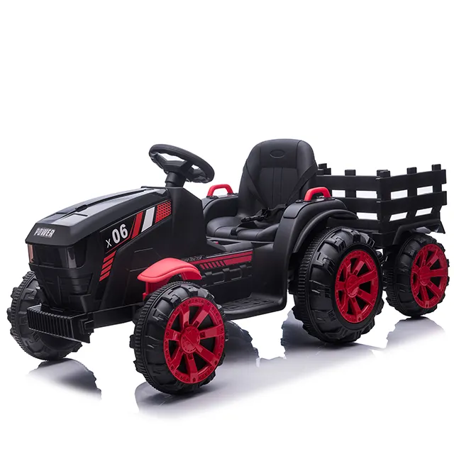 New Cars Smart Electric Vehicle Kids Ride On Tractor Remote Control With Trailer Toy 4 Wheeler Car