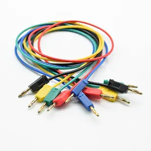 2mm Test Wire Line K2 Banana Plug Connector Solder Tail Foldable Stackable Experiment Cable Gold-plated Pure Copper 50cm