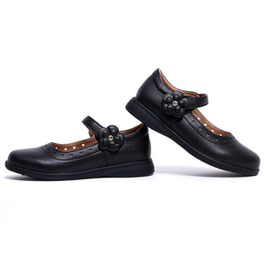 <span class=keywords><strong>Scarpe</strong></span> Mary Jane Personalizzate <span class=keywords><strong>per</strong></span> Bambine in Pelle Nera con Ritagli a Cuore e Chiusura in Velcro, Ideali <span class=keywords><strong>per</strong></span> Uniforme Scolastica, Feste e Uso Quotidiano - Product Image 5