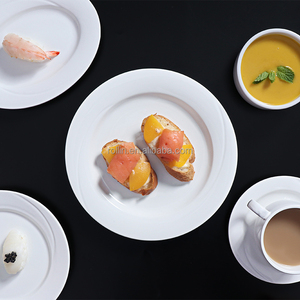 Platos blancos Juegos de platos clásicos <span class=keywords><strong>Vajilla</strong></span> de cerámica Catering Platos de restaurante al por mayor - Product Image 1