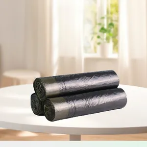 Degradable Compostable Refuse Sacks Bin Bag Rolls Drawstring Garbage Bag Black Trash Bags