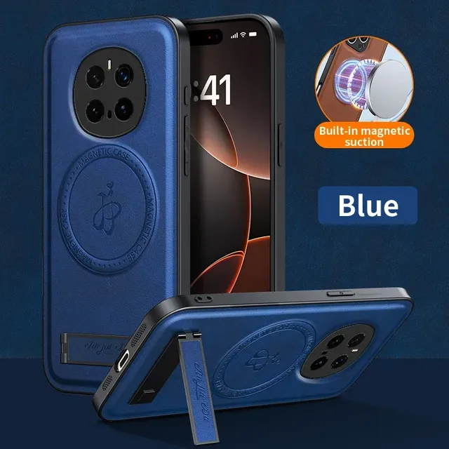 Luxury Leather Kickstand Case for Honor 400 Lite 200 X60 Pro X9C X9A X9B X9D X5C X8B Magnetic Stand Cover for Magic 7 Pro 6 Lite
