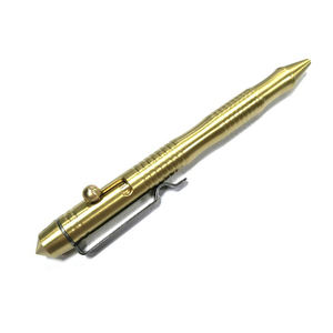 Stylo à bille en laiton de qualité supérieure avec logo personnalisé, boulon en cuivre, 0,7 mm, or, alliage de titane de luxe pour homme, cadeau - Product Image 3